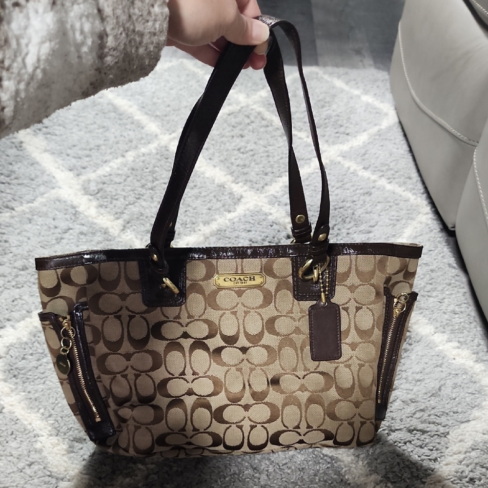 Coach Brown Shoulder Bag with Signature Monogram - Picture 2 of 14